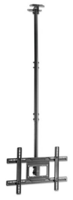 Manhattan Plafondbeugel voor TV’s en monitoren, voor schermen 37"–65", hoogte verstelbaar 70–157 cm, VESA-compatibiliteit: van 200x200 tot 600x400 mm (controleer de afmetingen van de vier montagegaten aan de achterzijde), max. 50 kg, zwart - Afbeelding 3
