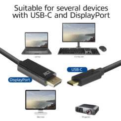 ACT USB-C naar DisplayPort kabel 2 meter - Afbeelding 6