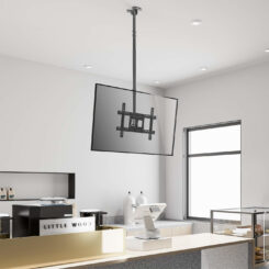 Manhattan Plafondbeugel voor TV’s en monitoren, voor schermen 37"–65", hoogte verstelbaar 70–157 cm, VESA-compatibiliteit: van 200x200 tot 600x400 mm (controleer de afmetingen van de vier montagegaten aan de achterzijde), max. 50 kg, zwart - Afbeelding 5