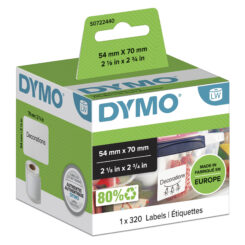 DYMO originele multifunctionele LabelWriter labels | 54 mm x 70 mm | 320 zelfklevende etiketten | voor de LabelWriter labelprinters | gemaakt in Europa - Afbeelding 2