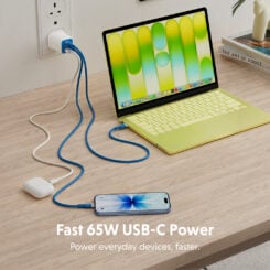 Targus HyperJuice Flex 65W GaN Laptop, Smartphone, Headset, Draagbare game console Blauw, Wit AC Binnen - Afbeelding 3
