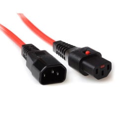 ACT Netsnoer C13 IEC Lock - C14 rood 0,5 m, PC1384