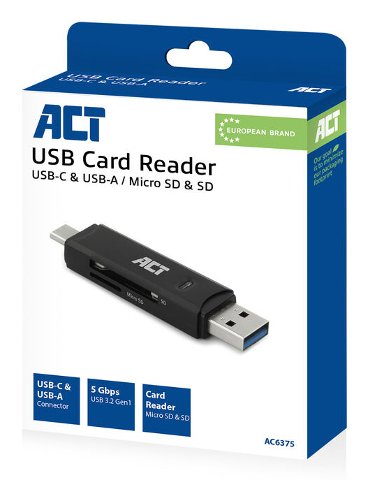 ACT USB-C/USB-A 3.0 card reader - Afbeelding 4