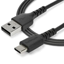 StarTech.com 2m USB-A naar USB-C Laadkabel, Robuuste Fast Charge & Sync Kabel, 3A, USB 2.0, TPE Mantel en Aramidevezels - Zwarte USB Oplaadkabel - Afbeelding 5