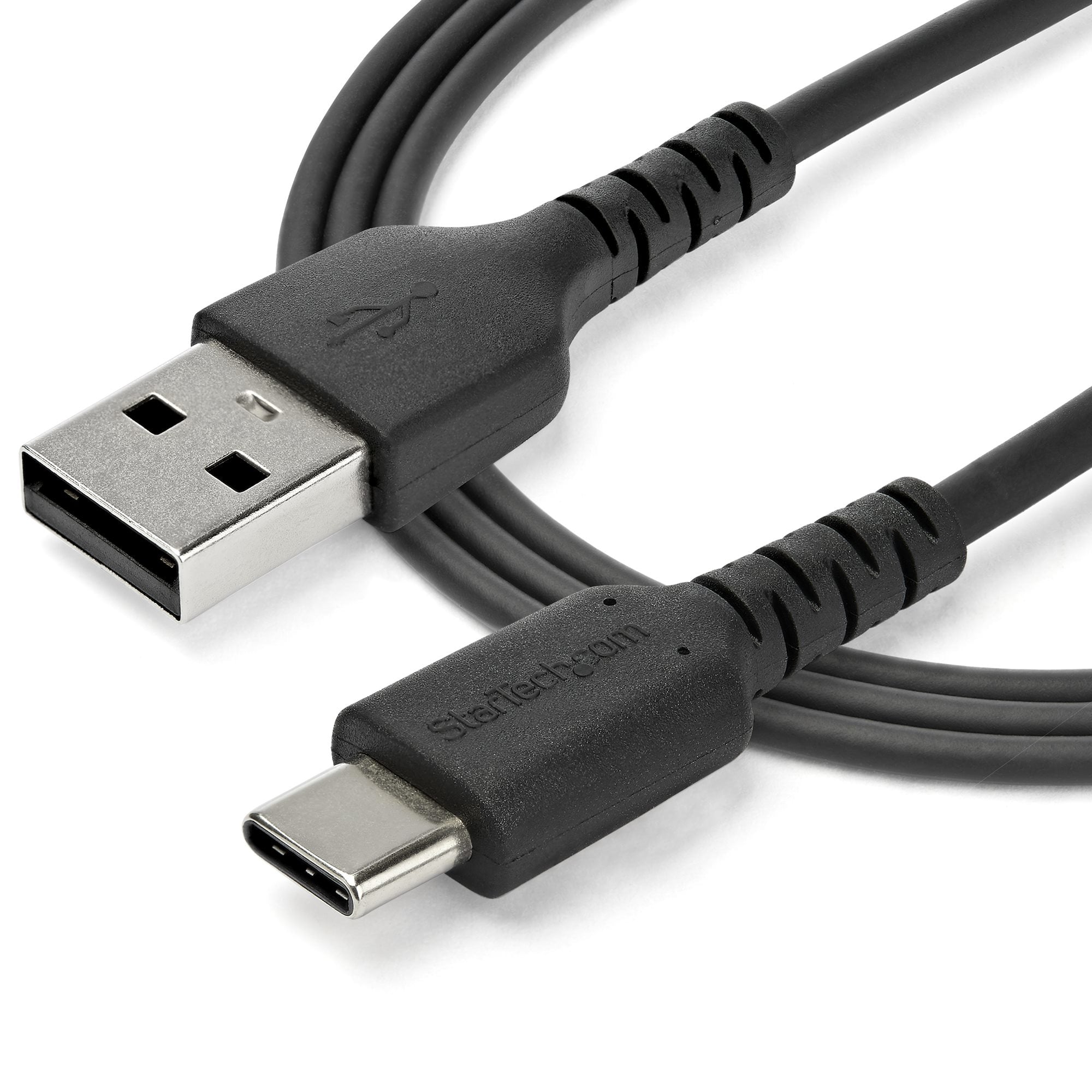 StarTech.com 2m USB-A naar USB-C Laadkabel, Robuuste Fast Charge & Sync Kabel, 3A, USB 2.0, TPE Mantel en Aramidevezels - Zwarte USB Oplaadkabel - Afbeelding 5