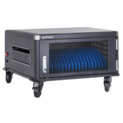 Manhattan Laadkast/Laadtrolley voor 20 laptops (tot 16"), laden via interne AC-adapters (EU) (installatie van voedingskabels van apparaten vereist), geschikt voor ALLE laptops, iPad, MacBook en Chromebook, vakken 380×30×280 mm, afsluitbaar - Afbeelding 4