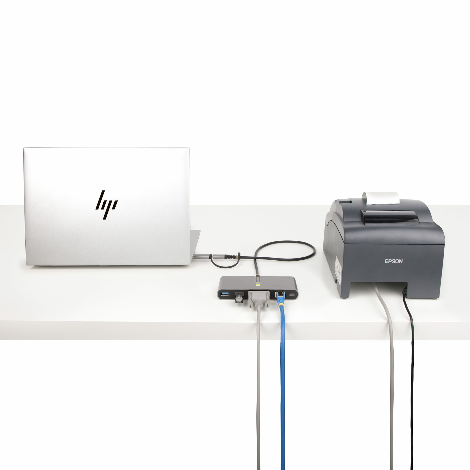 StarTech.com 2-Port USB-C Hub met Ethernet en RS-232, Geïntegreerde USB-C naar USB-A Dongle, 100W PD Pass-Through, 2x USB-A 5Gbps, Gigabit Ethernet, RS232 Serial (FTDI) - Afbeelding 6