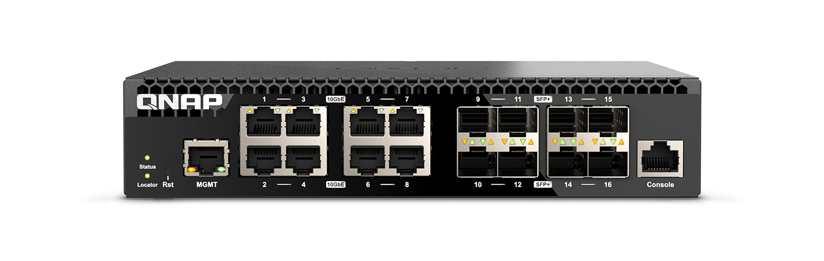 QNAP QSW-M3216R-8S8T netwerk-switch Managed L2/L3 10G Ethernet (100/1000/10000) 1U Zwart - Afbeelding 2