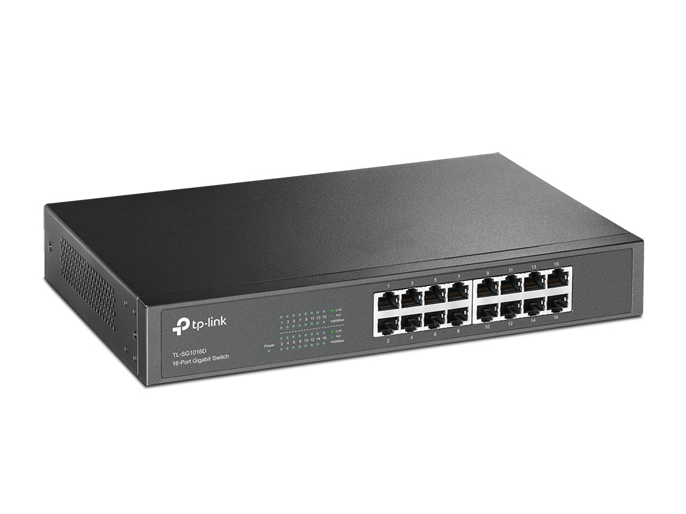 TP-Link TL-SG1016D Unmanaged Gigabit Ethernet (10/100/1000) Zwart - Afbeelding 2