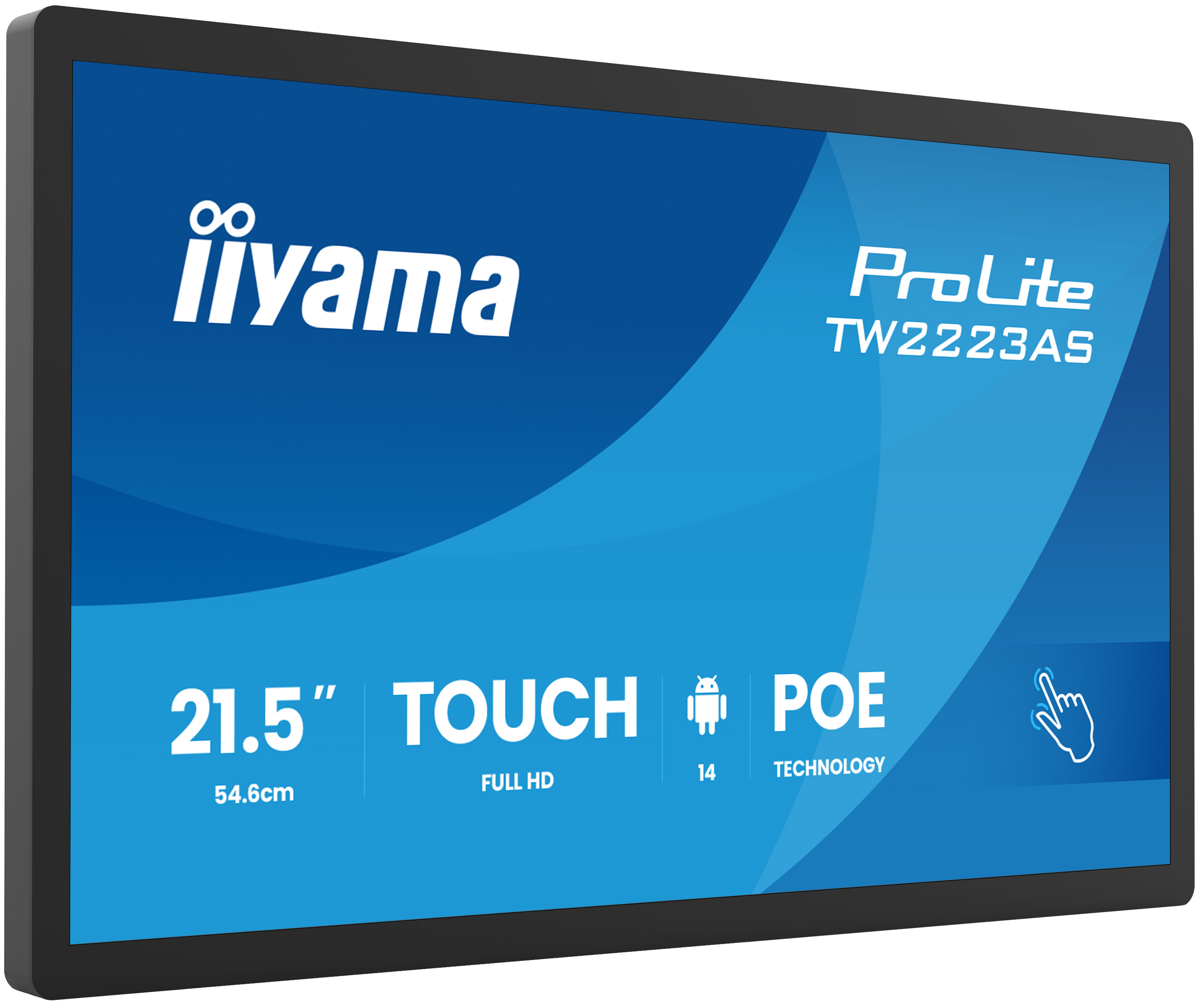 iiyama TW2223AS-B3P beeldkrant Interactief flatscreen 54,6 cm (21.5") Wifi 450 cd/m² Full HD Zwart Touchscreen Type processor Android 24/7 - Afbeelding 3