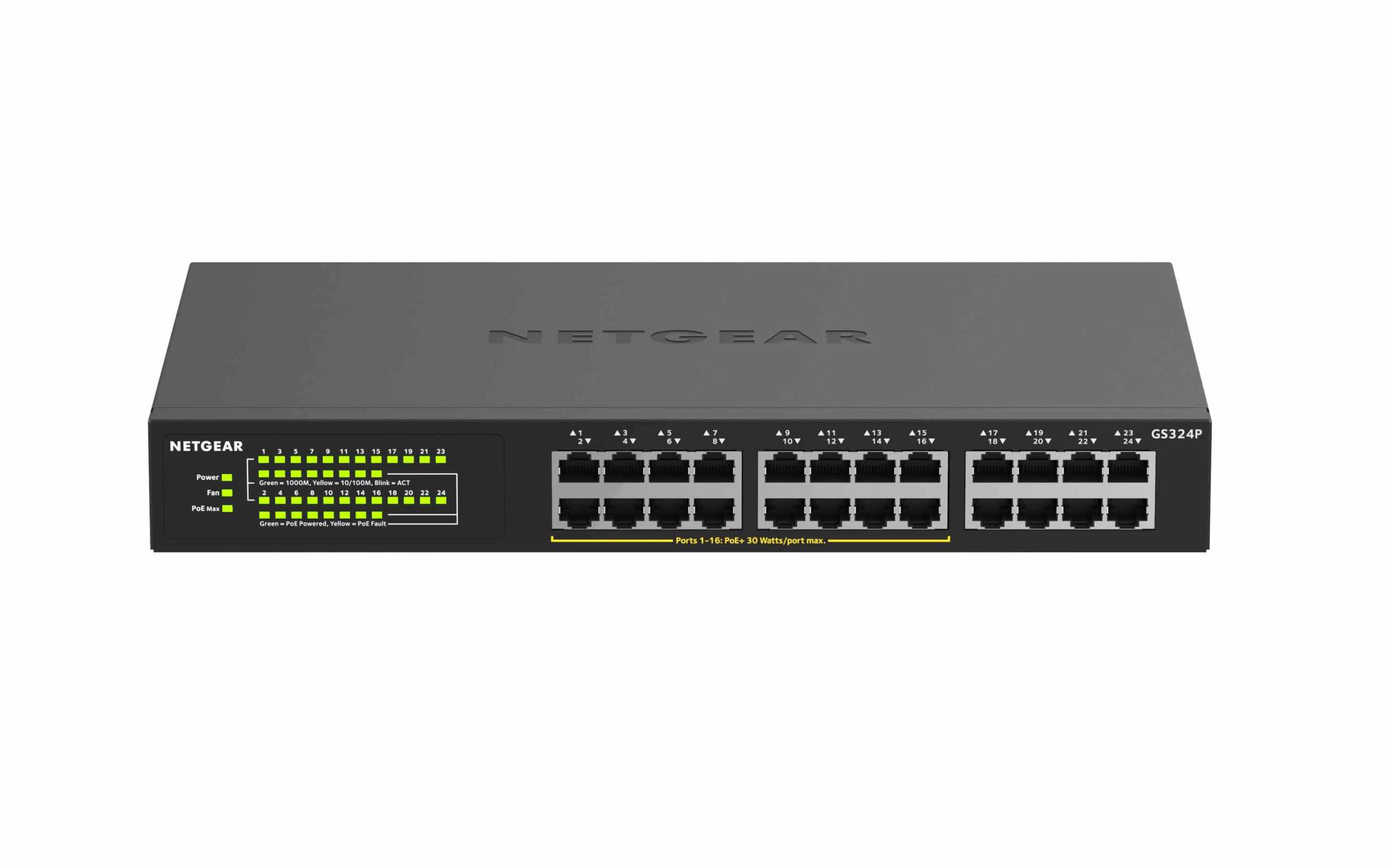 NETGEAR GS324P Unmanaged Gigabit Ethernet (10/100/1000) Power over Ethernet (PoE) 1U Zwart - Afbeelding 6