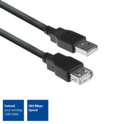 ACT USB 2.0 verlengkabel A male - A female 1,8 meter - Afbeelding 3