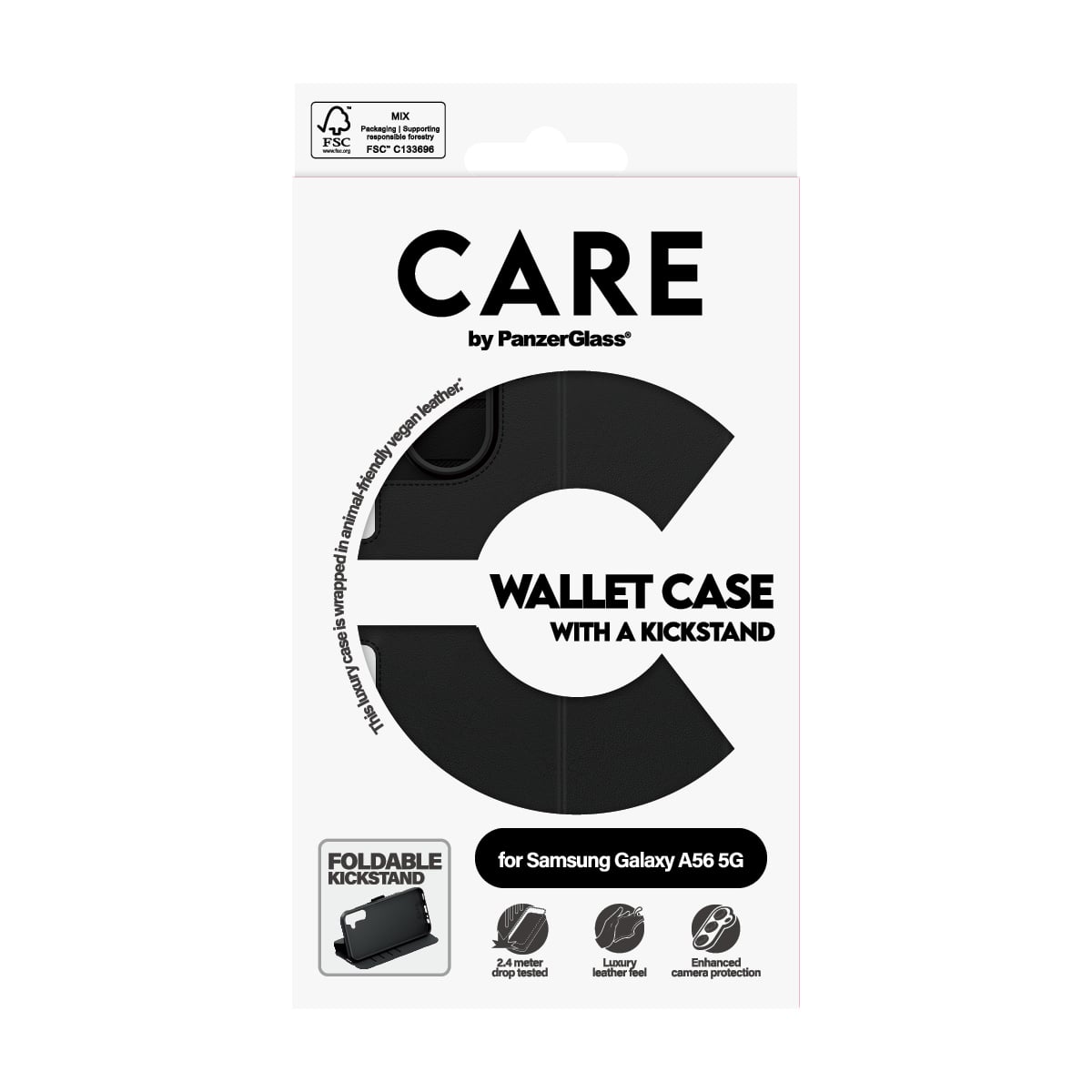 PanzerGlass CARE™ by ® Wallet Case w. Kickstand Samsung Galaxy A56 5G mobiele telefoon behuizingen 17 cm (6.7") Hoes Zwart - Afbeelding 5