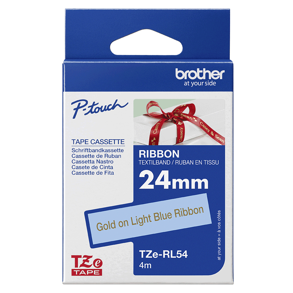 Brother TZE-RL54 labelprinter-tape Gold on blue - Afbeelding 5