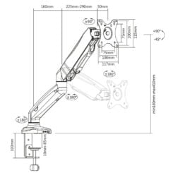 ACT Monitorarm 32" office met gasveer, 1 scherm - Afbeelding 5