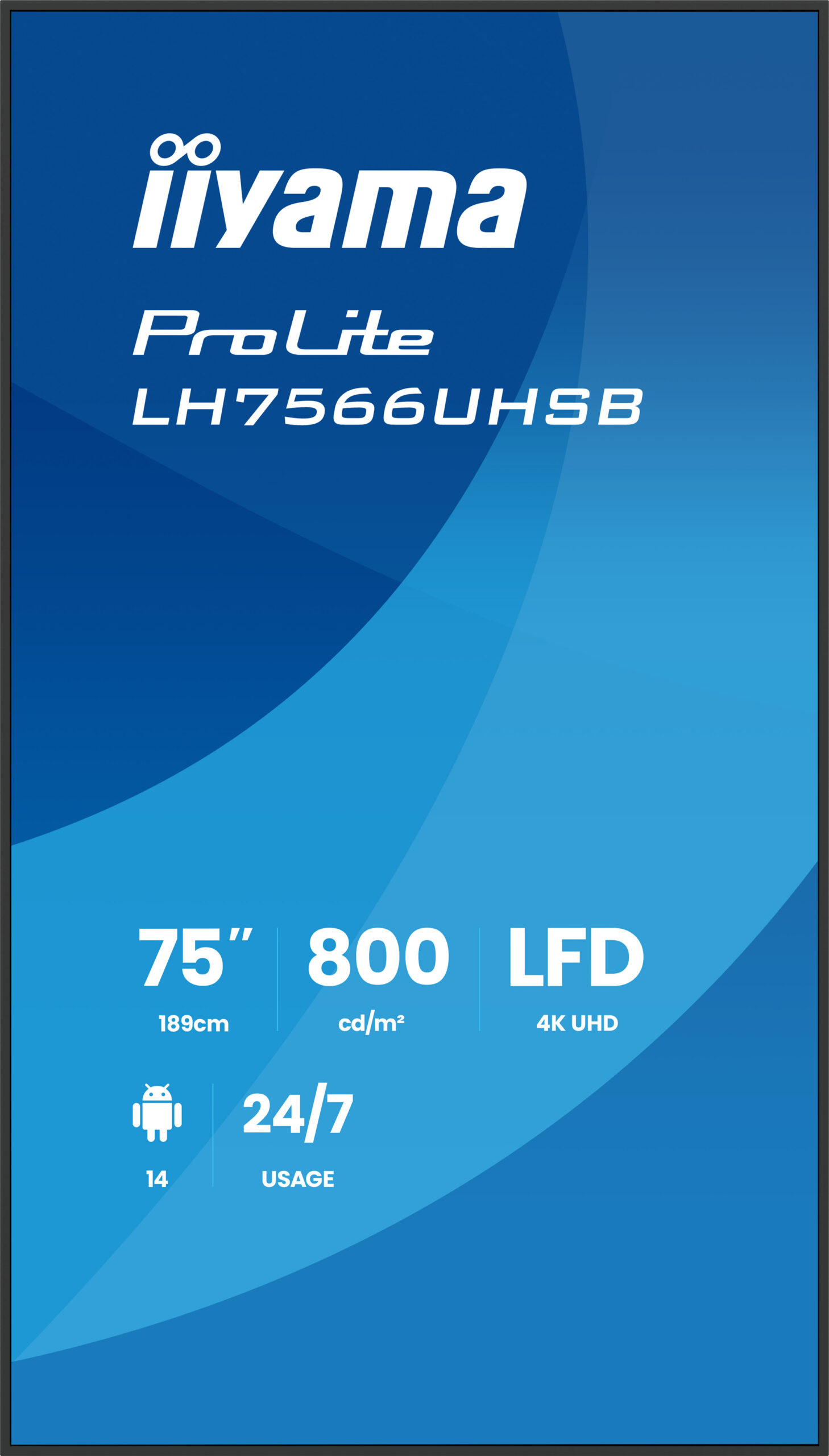 iiyama LH7566UHSB-B1AG beeldkrant Digitale signage flatscreen 190,5 cm (75") LCD Wifi 800 cd/m² 4K Ultra HD Zwart Type processor Android 24/7 - Afbeelding 3