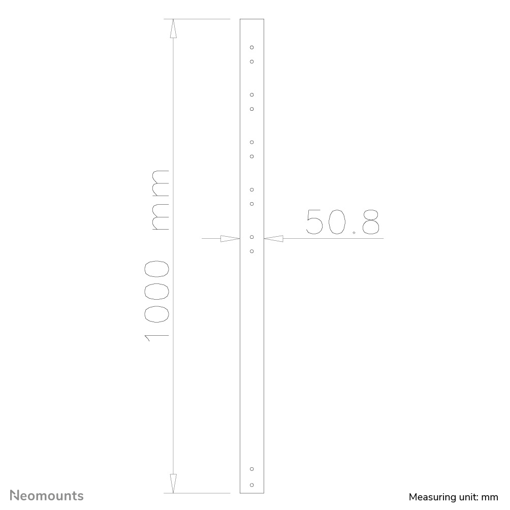 Neomounts FPMA-CP100BLACK Verlengbuis TV-beugel plafond - h 100 cm - Afbeelding 4