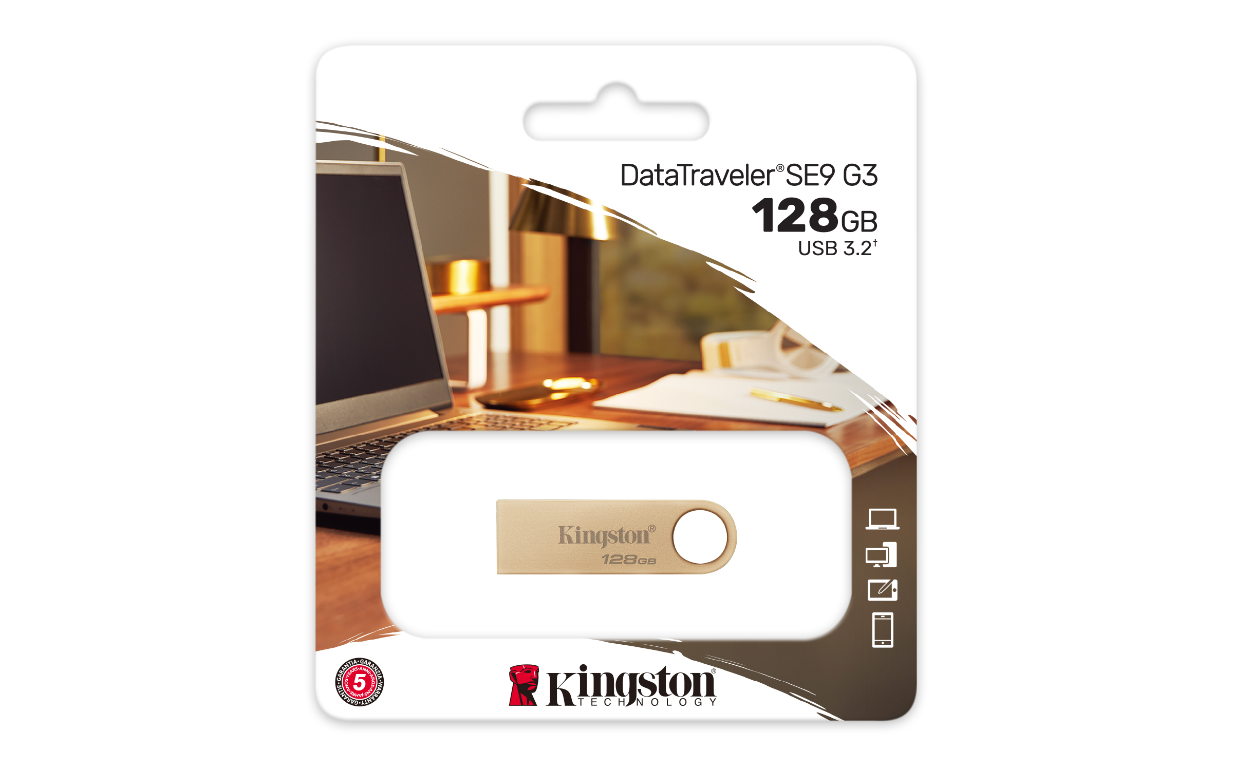 Kingston Technology DataTraveler 128GB 220MB/s Metal USB 3.2 Gen 1 SE9 G3 - Afbeelding 6