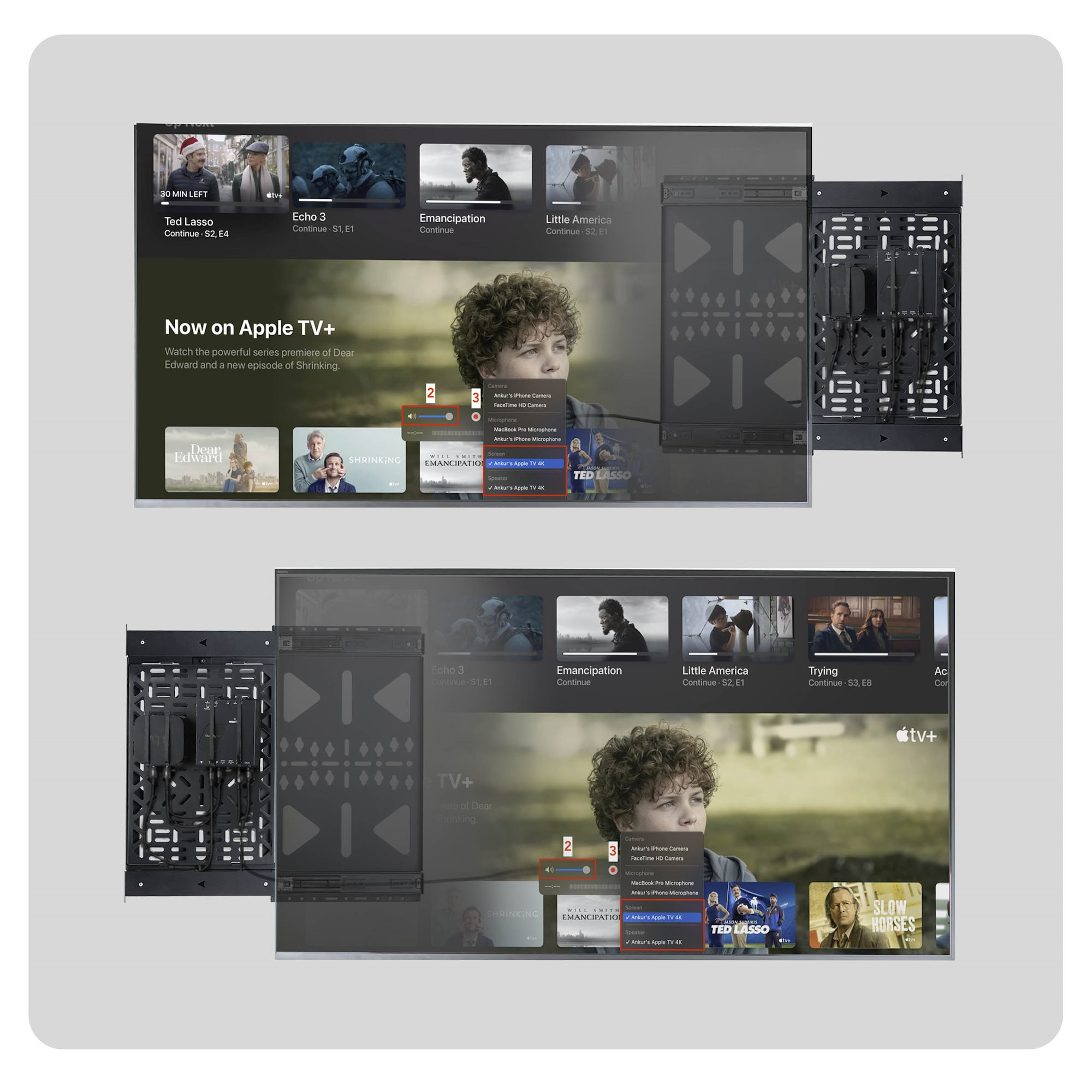StarTech.com Uitschuifbaar Opbergpaneel voor AV Componenten, Kabelboxen en Accessoires, Wandmontage Achter TV met Eenvoudige Toegang, 10kg Max - Afbeelding 6
