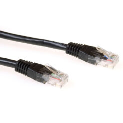 ACT Zwarte 0,5 meter U/UTP CAT6 patchkabel met RJ45 connectoren - Afbeelding 2