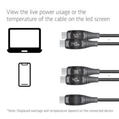CLUB3D Veilige USB-C®-kabel met vermogensmeter, 240 W, geen dataoverdracht, 2 m - Afbeelding 6