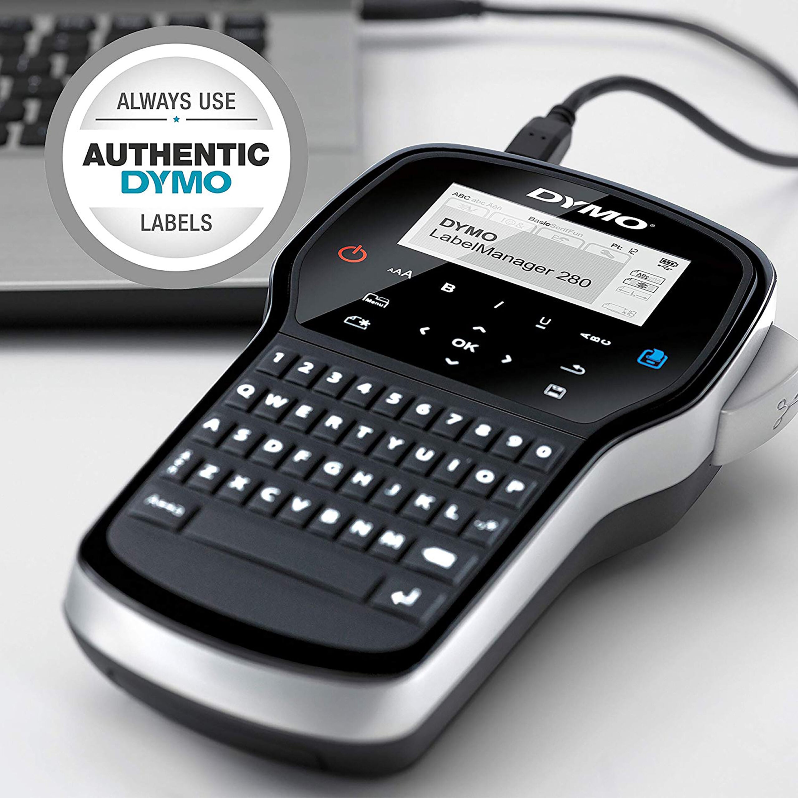 DYMO LabelManager 260-labelprinter | Oplaadbare labelmaker met QWERTY-toetsenbord | Inclusief zwart-wit D1-labeltape (12 mm) | Voor thuis en op kantoor - Afbeelding 3