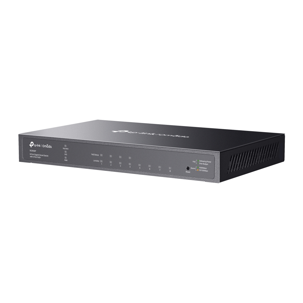 TP-Link Omada TL-SG2008P Managed L2/L2+ Gigabit Ethernet (10/100/1000) Power over Ethernet (PoE) Zwart - Afbeelding 4