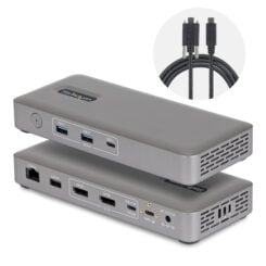 StarTech.com USB4 Docking Station, Driverless Dual 4K voor macOS en Windows, Universeel USB-C Dock met DisplayPort, 100W Laptop Charging en 2.5GbE