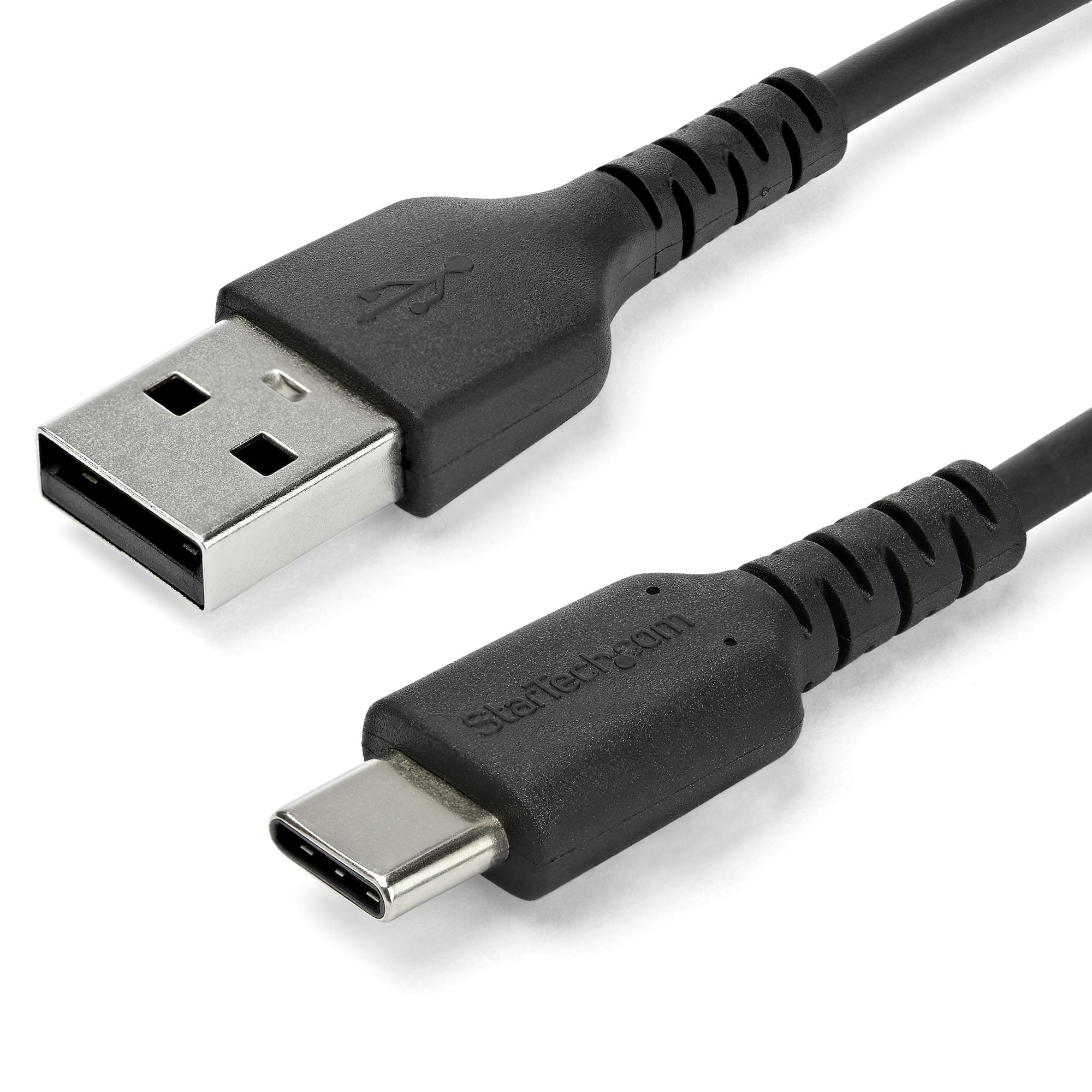 StarTech.com 2m USB-A naar USB-C Laadkabel, Robuuste Fast Charge & Sync Kabel, 3A, USB 2.0, TPE Mantel en Aramidevezels - Zwarte USB Oplaadkabel - Afbeelding 2
