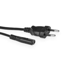 ACT Netsnoer Euro male - C7 female zwart 0,2 m
