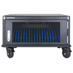 Manhattan Laadkast/Laadtrolley voor 20 laptops (tot 16"), laden via interne AC-adapters (EU) (installatie van voedingskabels van apparaten vereist), geschikt voor ALLE laptops, iPad, MacBook en Chromebook, vakken 380×30×280 mm, afsluitbaar - Afbeelding 6