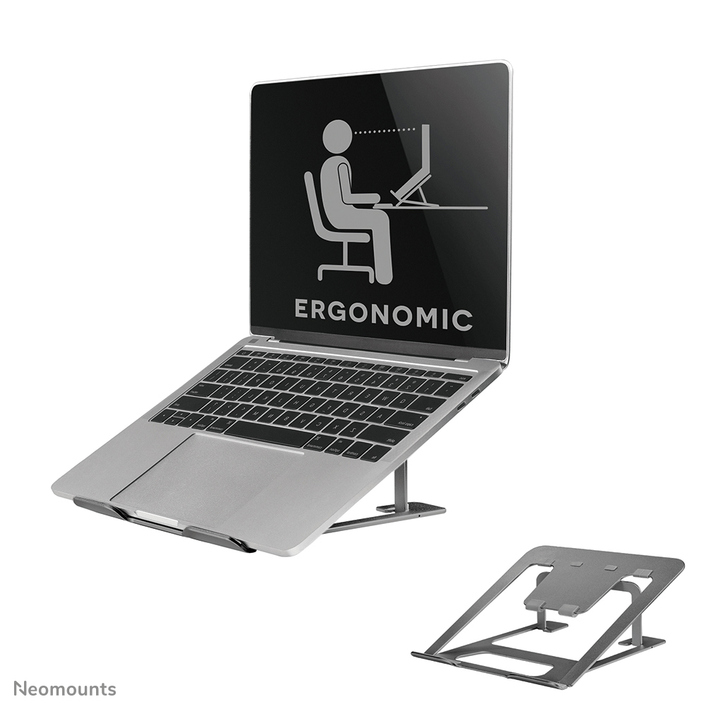 Neomounts NSLS085GREY Laptopstandaard 10-17" - opvouwbaar - compact - universeel