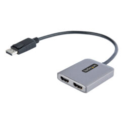 StarTech.com Displayport MST HUB, DP naar Dual HDMI 4K 60Hz, DisplayPort Multi Monitor Adapter met 30cm Kabel, DP 1.4 Multi Stream Transport Hub, DSC, HBR3, DP naar HDMI Splitter voor 2 Schermen