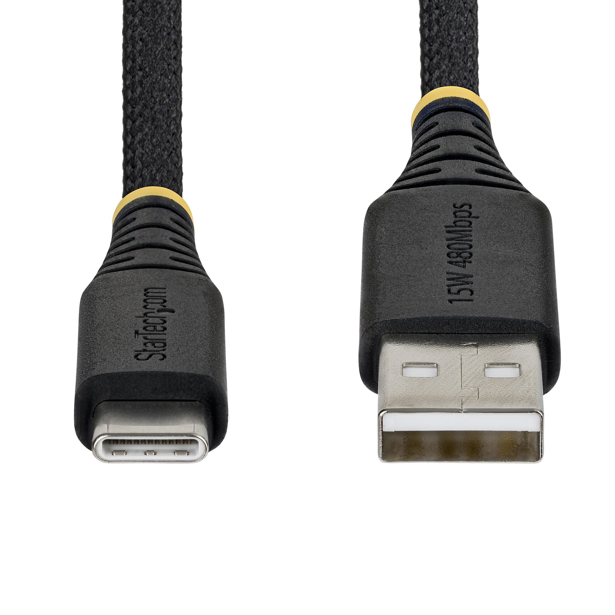 StarTech.com 2m USB-A naar USB-C Snellaadkabel, 15W 3A, Dual-Layer Gevlochten Nylon / TPE Mantel, Duurzame USB-A naar USB-C Oplaadkabel, USB-A naar USB-C Kabel - Afbeelding 6