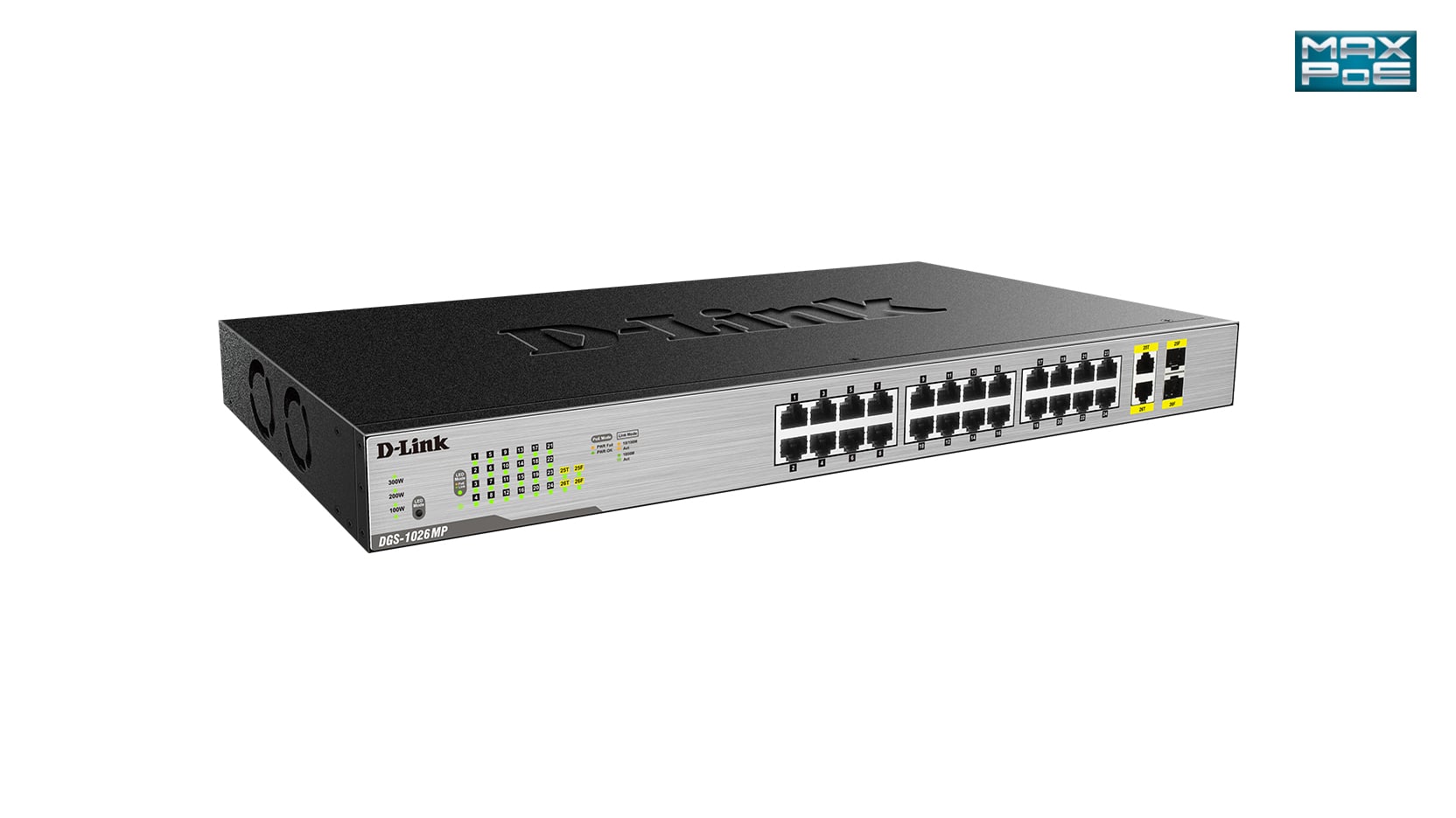 D-Link DGS-1026MP netwerk-switch Unmanaged Gigabit Ethernet (10/100/1000) Power over Ethernet (PoE) Zwart, Grijs - Afbeelding 4