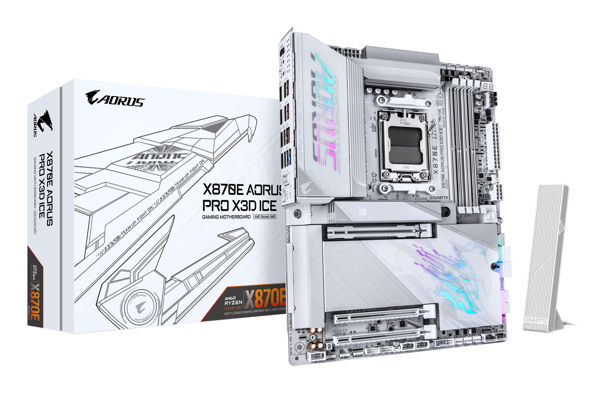 GIGABYTE X870E AORUS PRO X3D ICE AMD X870E Socket AM5 ATX - Afbeelding 2