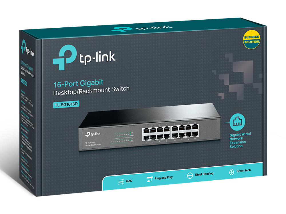 TP-Link TL-SG1016D Unmanaged Gigabit Ethernet (10/100/1000) Zwart - Afbeelding 5