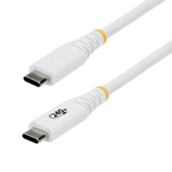StarTech.com 2m USB-C Oplaadkabel, Duurzaam en Ultra-flexibel, 240W(5A) PD EPR, USB 2.0 Laptop Laadkabel, USB-IF Gecertificeerd, Robuuste USB-C Oplaadkabel - Wit