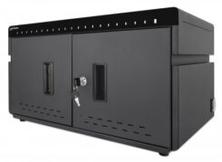 Manhattan USB-C laadkast voor 20 apparaten (iPad tot 11"), ook voor tablets en smartphones, vakken 264×22×235 mm, laadkabels niet inbegrepen (USB-C-kabel 354868 aanbevolen), afsluitbaar, alternatief voor laadtrolley, EU/UK-stroomkabels inbegrepen