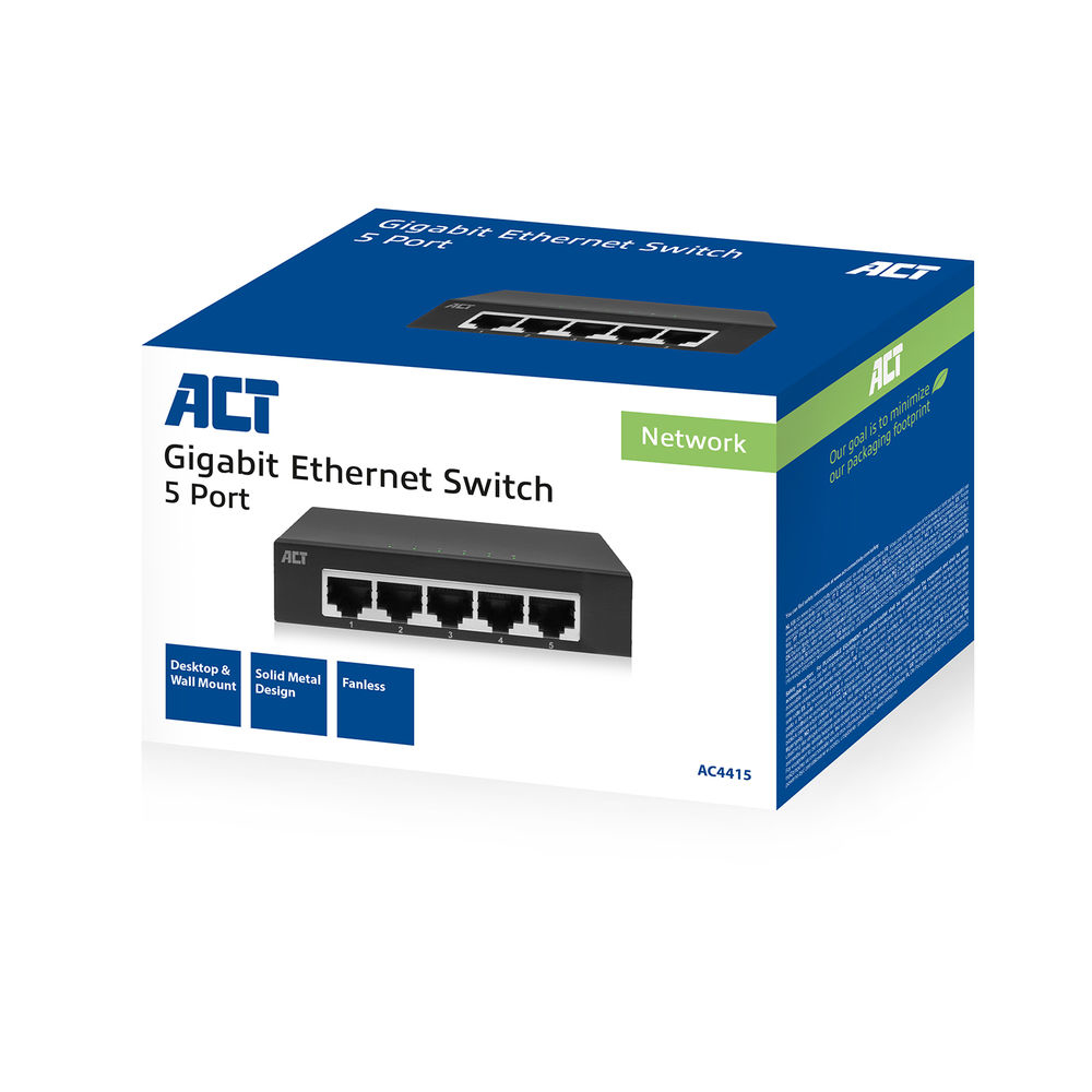 ACT 5-Poorts Gigabit Ethernet Switch - Afbeelding 3
