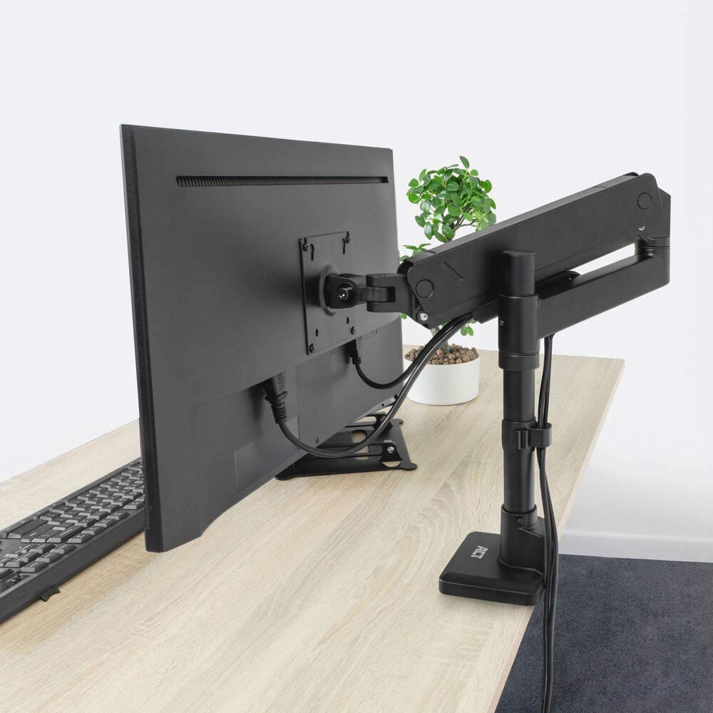 ACT Monitorarm 45" office solid pro, gasveer, paalbevestiging, 1 scherm - Afbeelding 4
