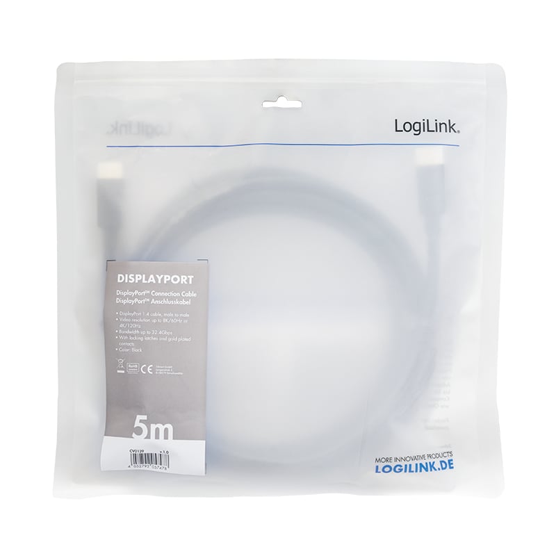 LogiLink CV0139 DisplayPort kabel 5 m Zwart - Afbeelding 5