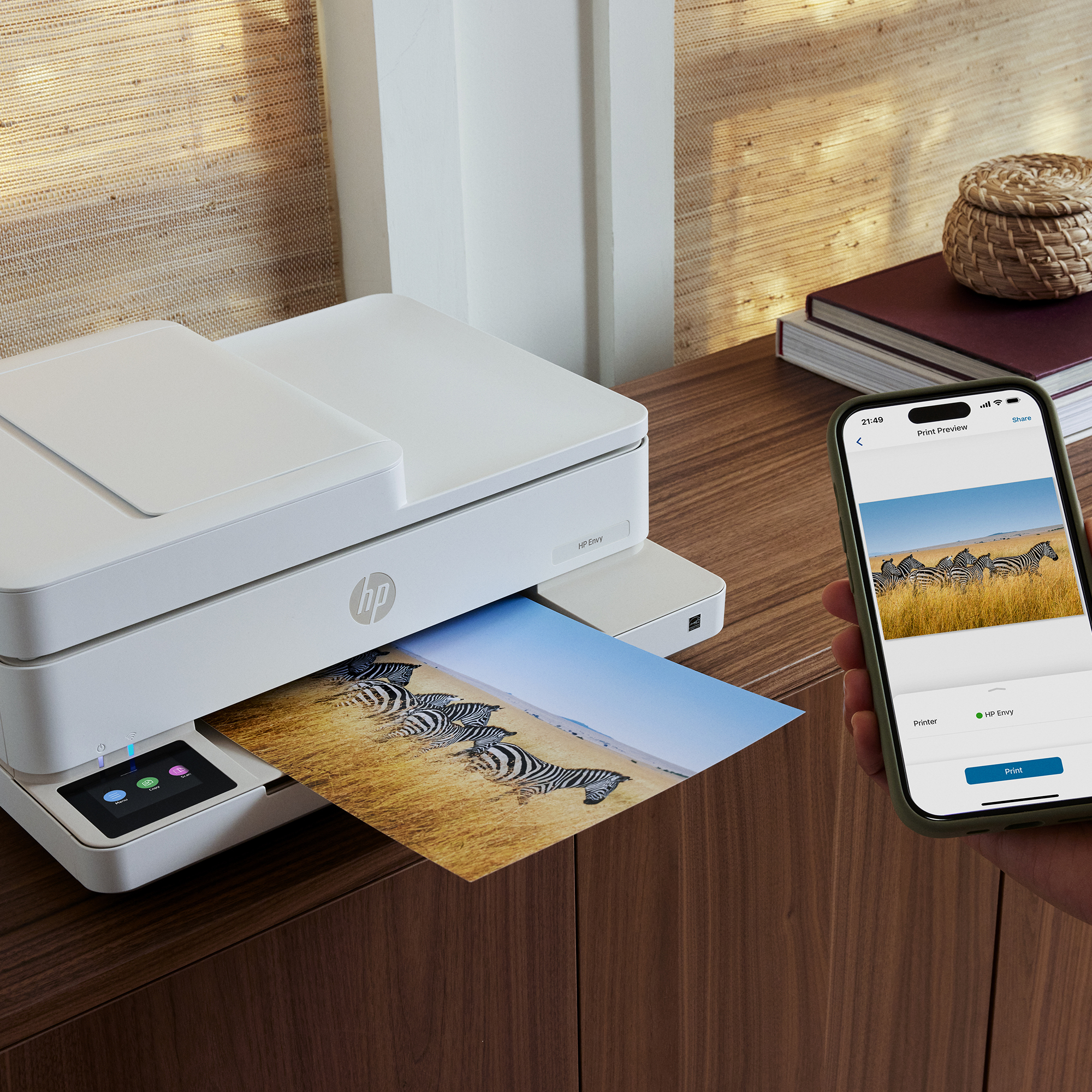 HP Envy 6530 Draadloos All-in-One Kleur Printer, Foto's printen; Kopieerapparaat, Scanner - Afbeelding 3