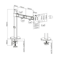 ACT Monitorarm 32" office, 1 scherm, zilver - Afbeelding 5