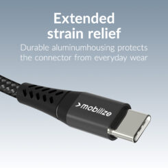 Mobilize Strong Nylon Cable USB-C to USB-C 2m. 240W Black - Afbeelding 2
