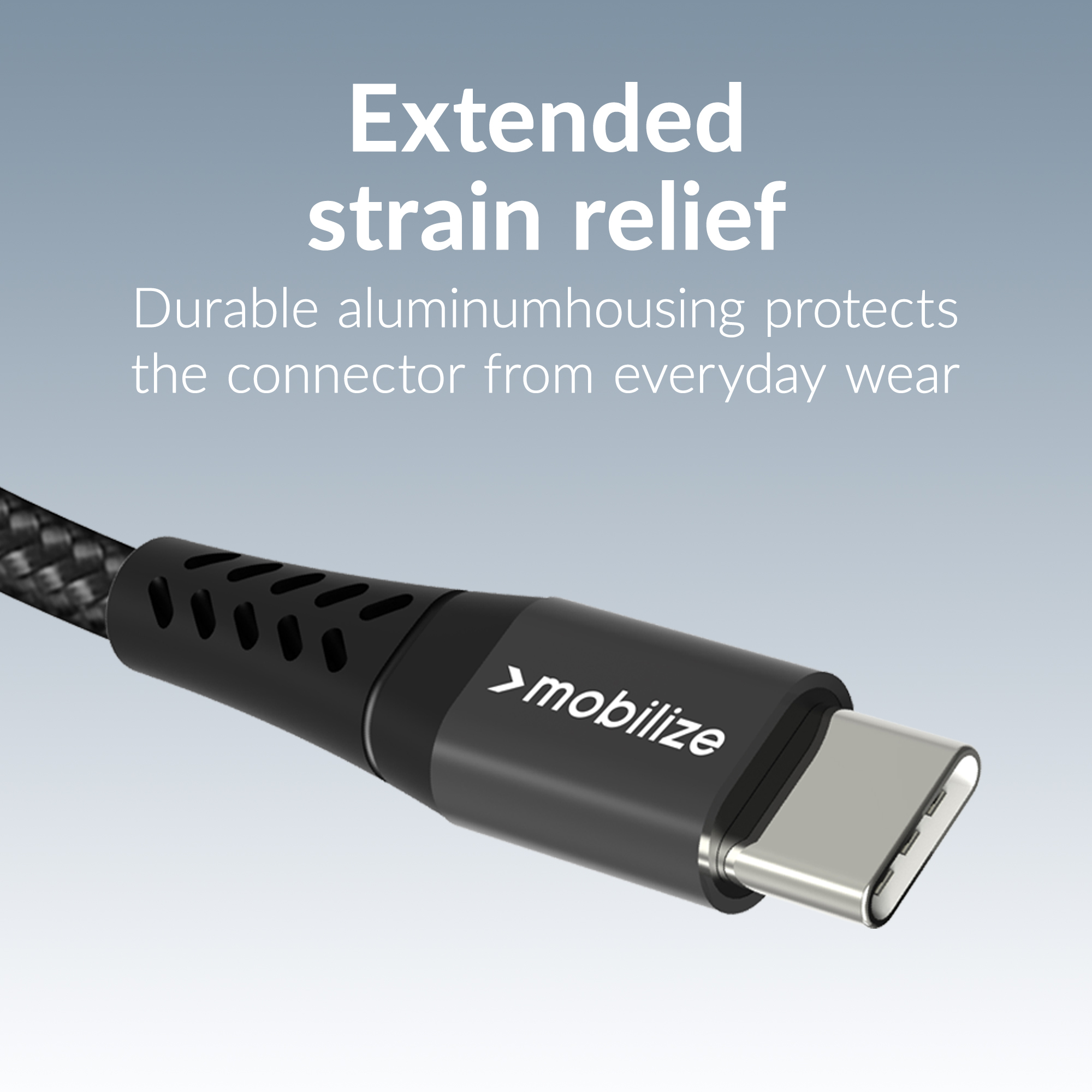 Mobilize Strong Nylon Cable USB-C to USB-C 2m. 240W Black - Afbeelding 2