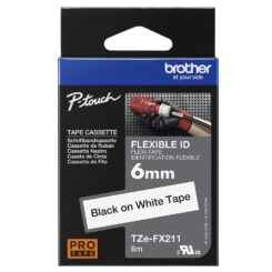 Brother TZE-FX211 labelprinter-tape Zwart op wit - Afbeelding 5