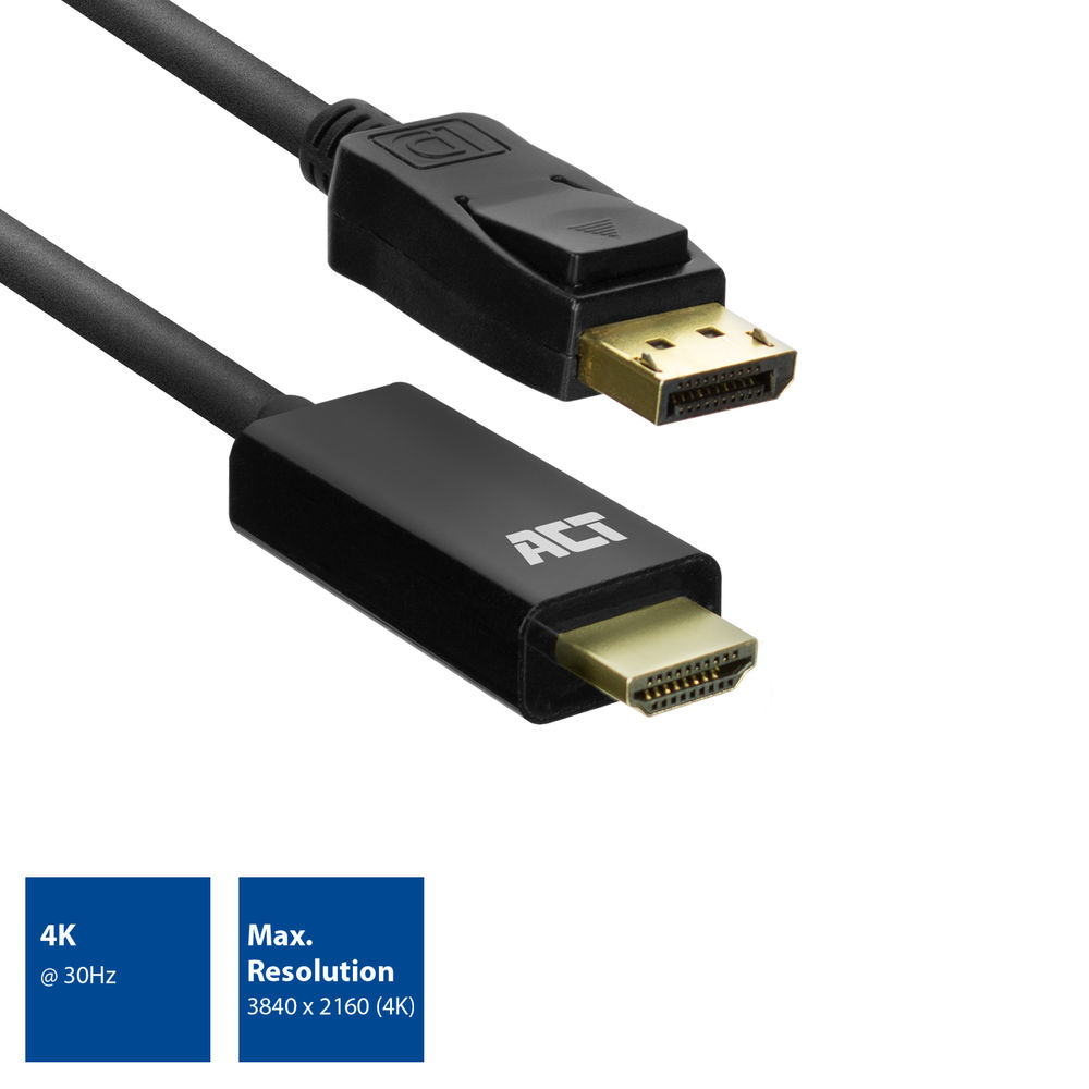 ACT DisplayPort naar HDMI adapterkabel, 1,8 m - Afbeelding 3