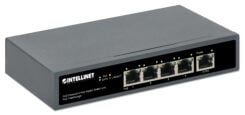 Intellinet 5-poorts Gigabit netwerk switch met PoE passthrough, 1x 95 W PD-ingang (802.3bt), 4x PSE PoE-uitgang, IEEE 802.3at/af conform, desktopof wandmontage, 3 jaar garantie - Afbeelding 3