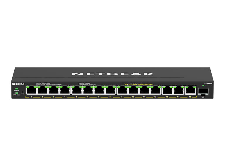 NETGEAR GS316EP Managed Gigabit Ethernet (10/100/1000) Power over Ethernet (PoE) Zwart - Afbeelding 3
